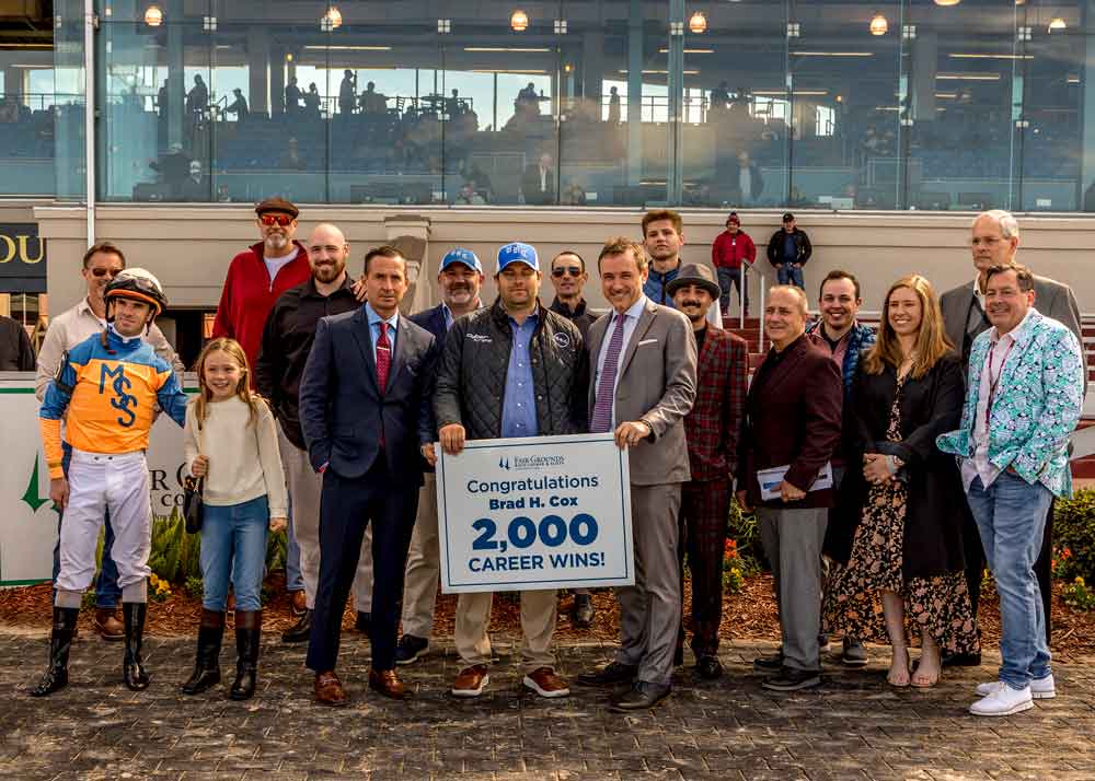 Brad Cox Scores 2,000th Career Win on Saturday at Fair Grounds